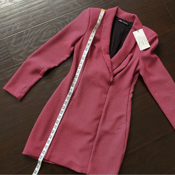 Zara Barbie Hot Pink Houndstooth Blazer Dress NWT! - Picture 9 of 14